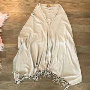 Natural Fringe Pancho, very soft